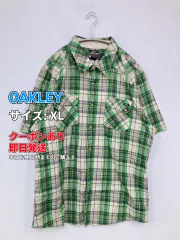 OAKLEY オークリー シャツ/ブラウス XL グリーン コットン チェック柄 ミドル丈 半袖 レギュラーカラー メンズのサムネイル