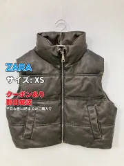 ZARA ザラ ダウンベスト XS ブラック 無地 フードなし レディースのサムネイル