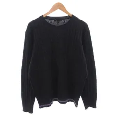アクアスキュータム AQUASCUTUM ケーブルニット セーター ウール 長袖 L 紺 ネイビー /FF IBO98のサムネイル