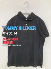 TOMMY HILFIGER トミーヒルフィガー ポロシャツ M ブラック ワンポイント ブランドロゴ 半袖 レディースのサムネイル