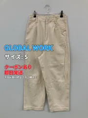 GLOBAL WORK グローバルワーク チノパンツ S アイボリー ウエストゴム・紐 テーパード スキニー・タイト 無地 コットン フルレングス ハイウエスト メンズ レディースのサムネイル
