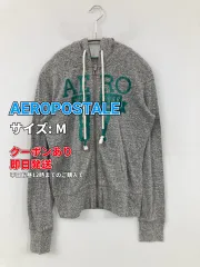 AEROPOSTALE エアロポスタル パーカー M グレー コットン 前面プリント ブランドロゴ ジップアップ 長袖 レディースのサムネイル