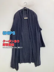 SHIPS シップス カーディガン/ボレロ ネイビー リネン・麻 コットン 無地 ロング丈 長袖 レディースのサムネイル