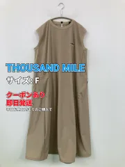 THOUSAND MILE サウザンドマイル ワンピース F ベージュ ナイロン コットン 無地 ワンポイント 袖なし ロング・マキシ丈 フレア レディースのサムネイル