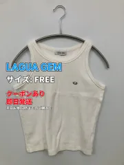 LAGUA GEM ラグアジェム タンクトップ FREE ホワイト 無地 ワンポイント カップなし レディースのサムネイル