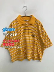 gleam グリーム ポロシャツ F イエロー ボーダー柄 半袖 レディースのサムネイル