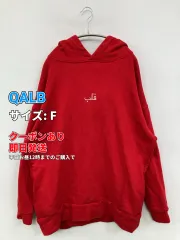 QALB パーカー F レッド コットン 無地 前面プリント ワンポイント プルオーバー 長袖 レディースのサムネイル