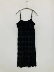 Alley by w closet アリーバイダブルクローゼット ワンピース F ブラック ベロア 無地 袖なし ひざ丈 レディースのサムネイル