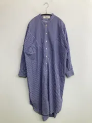 bonbazaar シャツワンピース F ブルー コットン ストライプ柄 長袖 ロング・マキシ丈 レディースのサムネイル