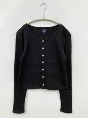 GAP ギャップ カーディガン/ボレロ M ブラック コットン 無地 ショート丈 長袖 レディースのサムネイル
