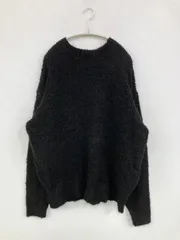 EMMA CLOTHES エマクローズ ニット/セーター M ブラック ウール・ニット 無地 ミドル丈 長袖 クルーネック(丸首) メンズ レディースのサムネイル