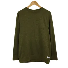 バンクス BANKS JOURNAL Tシャツ カットソー プルオーバー クルーネック ロゴ 総柄 長袖 M 緑 黒 グリーン ブラックのサムネイル