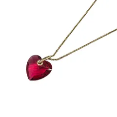 SWAROVSKI(スワロフスキー) ネックレス - ゴールド×レッド ハートのサムネイル