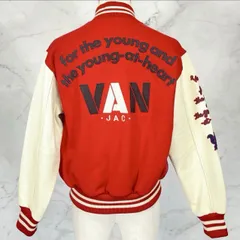 VAN JAC ヴァンヂャケット　スタジャン　セミデコ　袖革　袖レザー　レッド　アワードジャケット　バーシティジャケット　メンズ　Sサイズのサムネイル