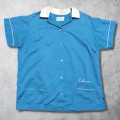 Hilton ヒルトン 70s ボウリングシャツ ボーリングシャツ チェーン刺繍