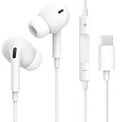 KEKEMEI 有線イヤホン Type-C | ハイレゾ対応 マイク付き リモコン音量調節 | iPhone17/ 16/15/Android/Galaxy/iPad対応 | スポーツ 在宅勤務 配信向け （ホワイト）のサムネイル