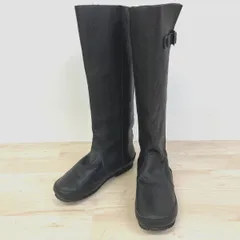 美品 cloverleaf/クローバーリーフ ロングブーツ レディース Mサイズ EEE 幅広 ブラック/黒 サイドベルト MADE IN JAPAN[OM03367]のサムネイル