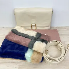 DIANA/ダイアナ 2WAY ショルダーバッグ/クラッチバッグ アイボリー系 ファーカバー/ストラップ/保存袋付 レディース[OB04151]のサムネイル