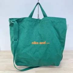 niko and... ニコアンド トートバッグ/ショルダーバッグ 2WAY キャンバス グリーン/緑 ロゴ刺繍[OB04187]のサムネイル
