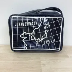 美品 JUNKO SHIMADA PART2 ジュンコシマダ/ポーチ/ハンドバッグ/ネイビー/紺/地図デザイン/格子柄[OB04191]のサムネイル