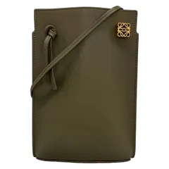 LOEWE(ロエベ) ショルダーバッグ美品  ダイス ポケット ダークブラウン 斜めがけ/スマホポシェットのサムネイル