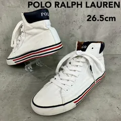 POLO Ralph Lauren ハービーミッド キャンバス スニーカー 26.5cm 白 ホワイト ポロラルフローレン メンズ カジュアル シューズ ハイカット 靴 トリコロールカラー ライン HARVEY MID-NE 定番 人気 スポーツ ★ ■■のサムネイル