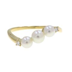 41/美品 ミキモト K18 真珠 ベビーパール約3.9-4.1㎜ リング 指輪