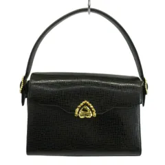ウンガロ UNGARO ハンドバッグ ショルダー 2WAY レザー 型押し ロゴ ゴールド金具 黒 ブラック /XZ ■GY11のサムネイル