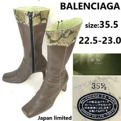 試着交換OK！正規品★バレンシアガ/BALENCIAGA★本革/ロングブーツ【35.5/22.5-23.0/茶/BROWN】ハイヒール/日本製/boots/Shoes/Japan limited◆cWB100-6のサムネイル