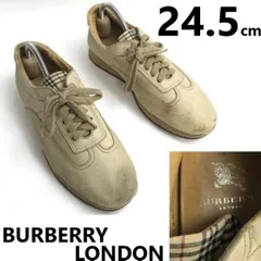 BURBERRY LONDON/バーバリー★レザーシューズ/スニーカー【size:24.5/beige/ベージュ/タン チェック柄】sneakers/Shoes/trainers◆bJ-091のサムネイル