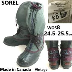 80s-90s/カナダ製ビンテージ★SOREL/ソレル★ロング丈/インナー付スノーブーツ【WOS8/24.5-25.0-25.5/green/緑系】Boots/Shoes◆bWB98-31のサムネイル