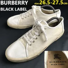 BURBERRY BLACK LABEL/バーバリー★レザー＆キャンバス/スニーカー【size:26.5-27.0-27.5/ベージュ】leather sneakers/Shoes/trainers◆sF-108のサムネイル