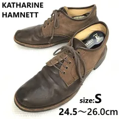 キャサリンハムネット/KATHARINE HAMNETT★本革/チャッカ/ショートブーツ【S(24.5-26.0/茶/brown】靴/ハンドメイド/Leather/shoes◆bA-067のサムネイル