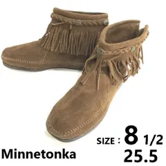 Minnetonka/ミネトンカ★フリンジショートブーツ【8.5/25.5/brown/茶】スエードレザー/Boots/Shoes◆sWB98-36のサムネイル