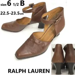 RALPH LAUREN/ラルフローレン★本革/アンクルストラップサンダル/ハイヒール パンプス【22.5-23.5/茶】boots/Shoes/high heels◆bQ-614のサムネイル
