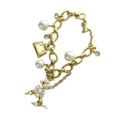 ケイトスペード KATE SPADE KE019 プードル アンド ポム チャーム ブレスレット フェイクパール ゴールド色 ■GY18 /MQのサムネイル