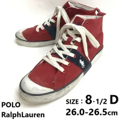 ラルフローレン/POLO RalphLauren★キャンバス/ハイカットスニーカー【8.5D/26.0-26.5/赤/red】boots/sneakers/Shoes/trainers◆bQ-618のサムネイル