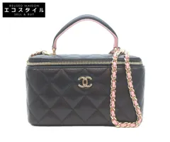 CHANEL シャネル ブラック×ピンク トップハンドル チェーンショルダー バニティバッグのサムネイル