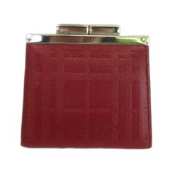 〇未使用級〇BURBERRY メガチェック コインケース がま口 レッド