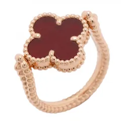 ヴァン・クリーフ＆アーペル(Van Cleef & Arpels) ヴァンクリーフ＆アーペル リング  アルハンブラ リバーシブル ギヨシェ 1PD 18KPG ピンクゴールド ダイヤモンド カーネリアン レッド ＃54レディースのサムネイル