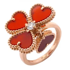ヴァン・クリーフ＆アーペル(Van Cleef & Arpels) ヴァンクリーフ＆アーペル リング スウィートハート 1PD 18KPG ピンクゴールド ダイヤモンド カーネリアン レッド ＃46レディースのサムネイル