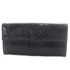 ジョルジオアルマーニ GIORGIO ARMANI 長財布 二つ折り 総柄 パテントレザー ブラック /YO11 ■のサムネイル