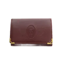 カルティエ Cartier カードケース 名刺入れ レザー ロゴ 赤 レッド ■GY18 /MQ ■OHのサムネイル