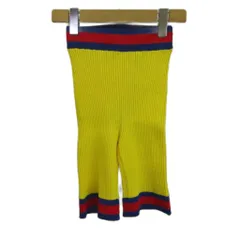 グッチ GUCCI ウェブストライプ ショートニットパンツ ハーフパンツ リブ ストレッチ イージー XS 黄色 イエロー 739825 XKC7I /XZ ■GY19のサムネイル