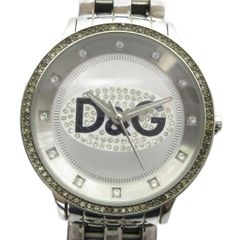 美品】D&G TIME 腕時計 ゴールド ラインストーン ビッグロゴ 342