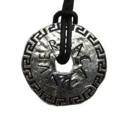 ヴェルサーチ ヴェルサーチェ VERSACE ネックレス アクセサリー ペンダント ロゴ ラウンド シルバー色 ■GY18 /MQのサムネイル