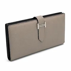 値下げ不可　エルメス✨ベアン✨スフレ✨エトゥープ　バイカラー　二つ折り　長財布 HERMES】🟥値下げ不可🟥希少（エトゥープ×ブラック）ベアンスフレ バイ
