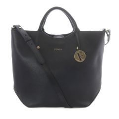 FURLA フルラ 2WAY ハンドバッグ ショルダーバッグ ブラック 黒 - メルカリ