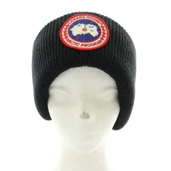 カナダグース CANADA GOOSE ニットキャップ 帽子 ニット帽 ビーニー ロゴ ワッペン O/S-T/U 黒 ブラック 8278-1 /XZ ■GY13のサムネイル