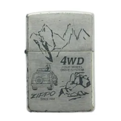 ジッポー ZIPPO 4WD オイルライター 喫煙グッズ 喫煙具 タバコ ロゴ イラスト シルバーカラー 火花確認済み /BB ■GY11のサムネイル